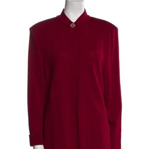 St. John Evening Jacket with Gold Button in Rich Wine 12
